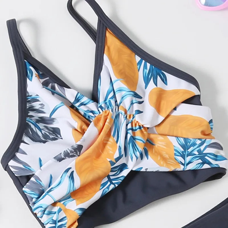 Mommy & Me Tropical Twist High-Waist Bikini Set