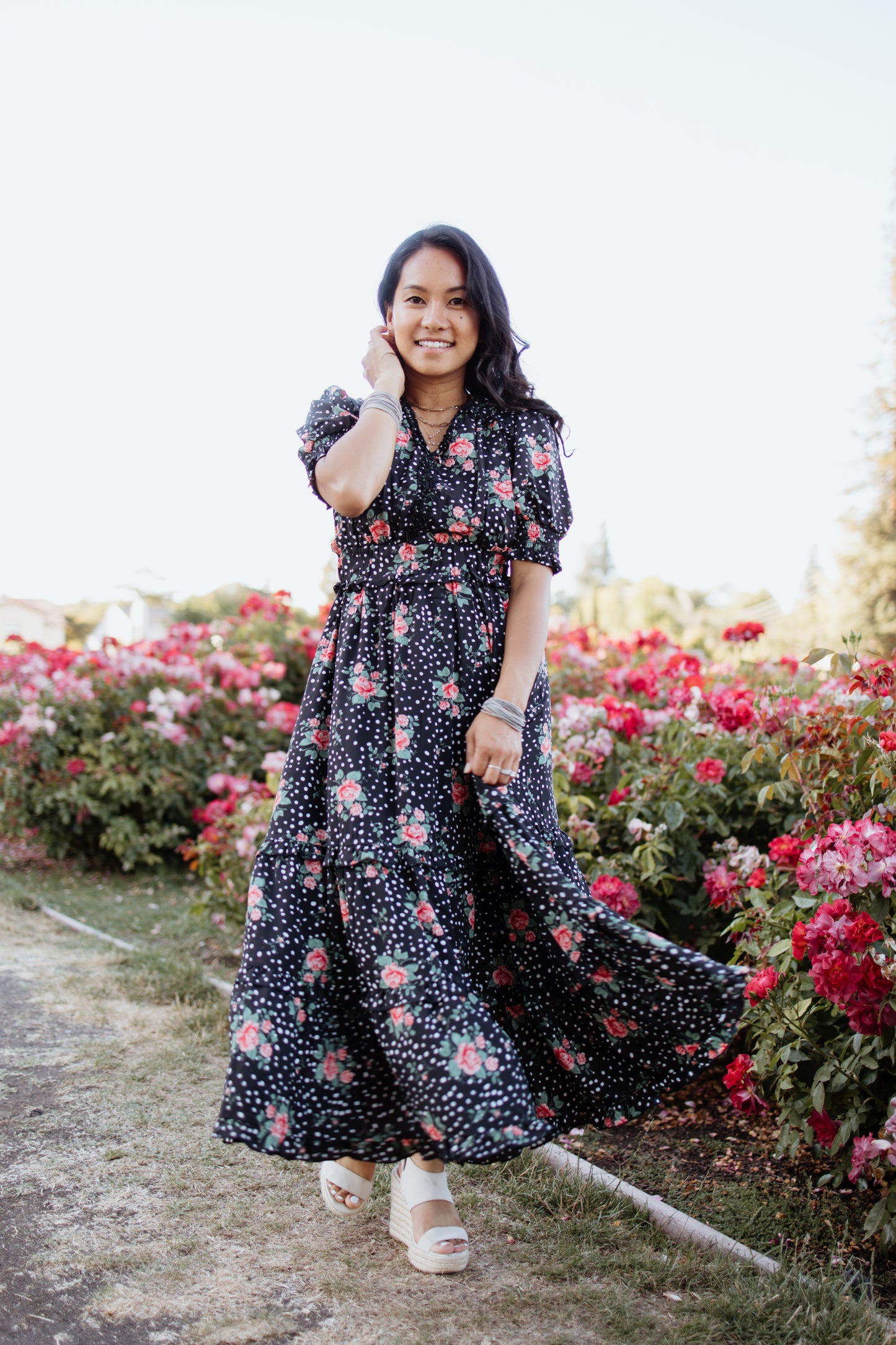 Sienna Black Floral Maxi Dress