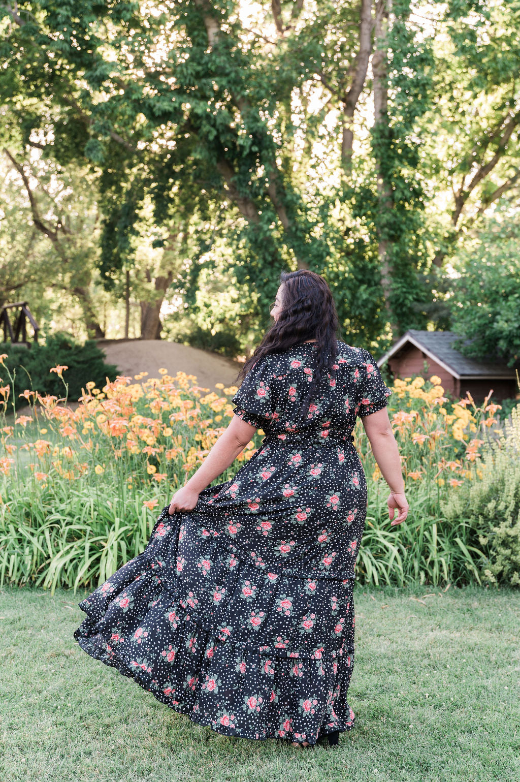 Sienna Black Floral Maxi Dress
