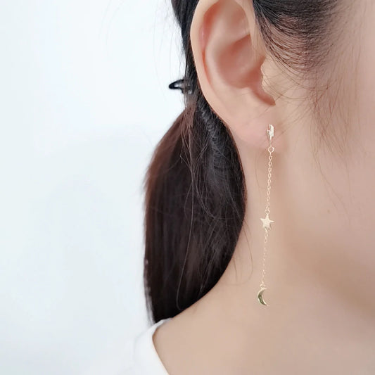 Maia Drop Chain Stud Earrings