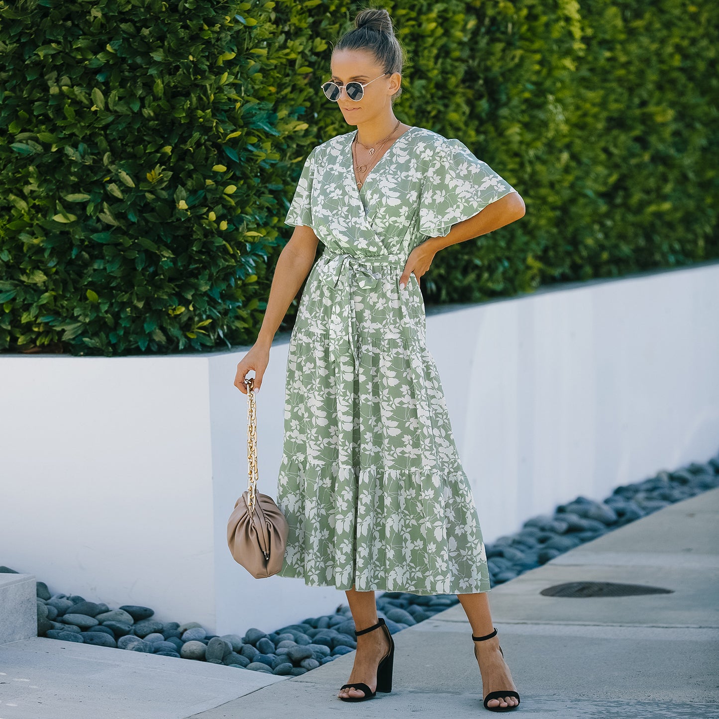 Milan Floral Belted Dress