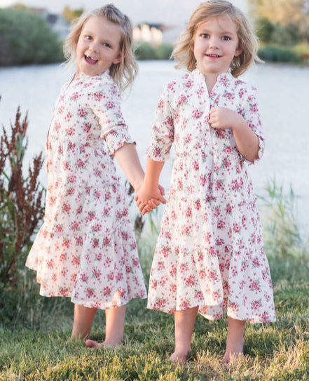 midi dress for girls Girls Mini Jilly Sleeved Midi Dress | Putting Green
