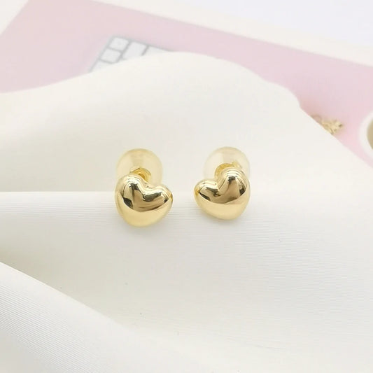 Heart Shape Small Gold Earrings