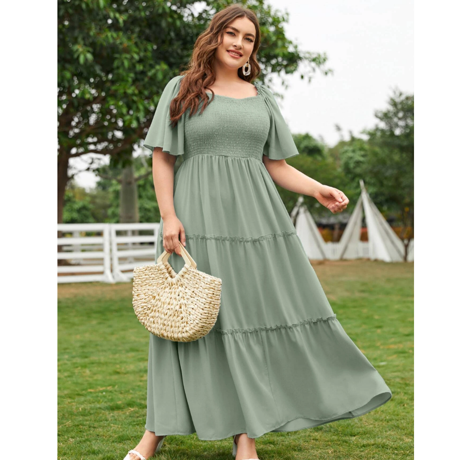 Hannah Smocked Bodice Maxi Dress