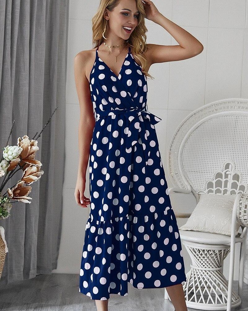 Navy polka dot midi dress hotsell