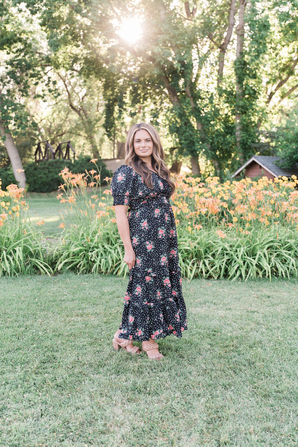 Sienna Black Floral Maxi Dress