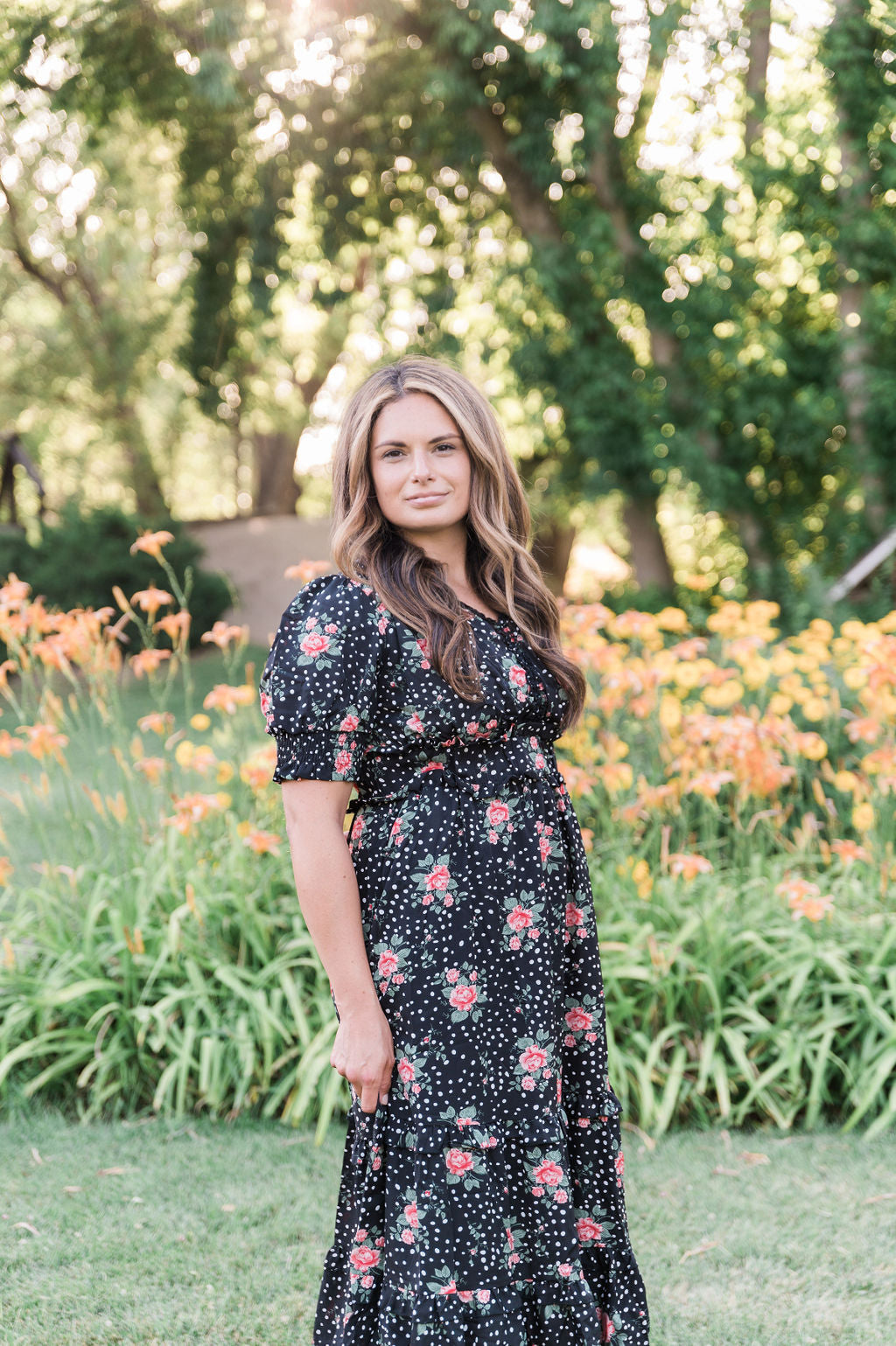 Sienna Black Floral Maxi Dress