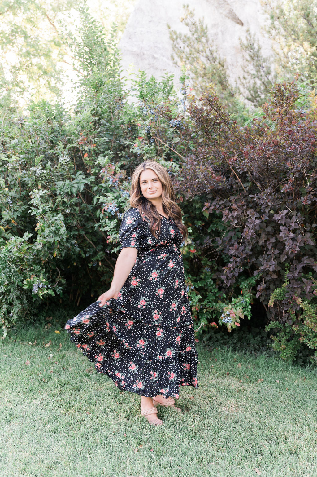 Sienna Black Floral Maxi Dress