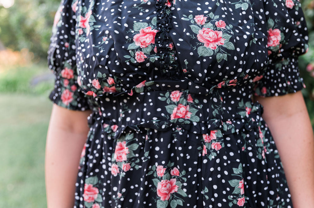 Sienna Black Floral Maxi Dress