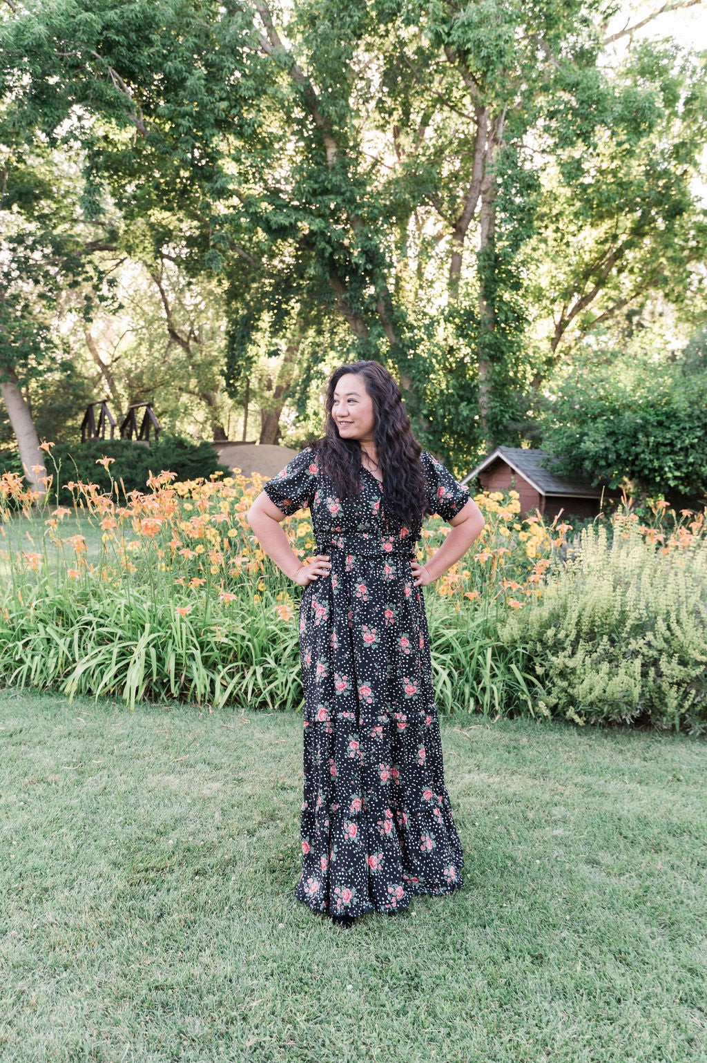 Sienna Black Floral Maxi Dress