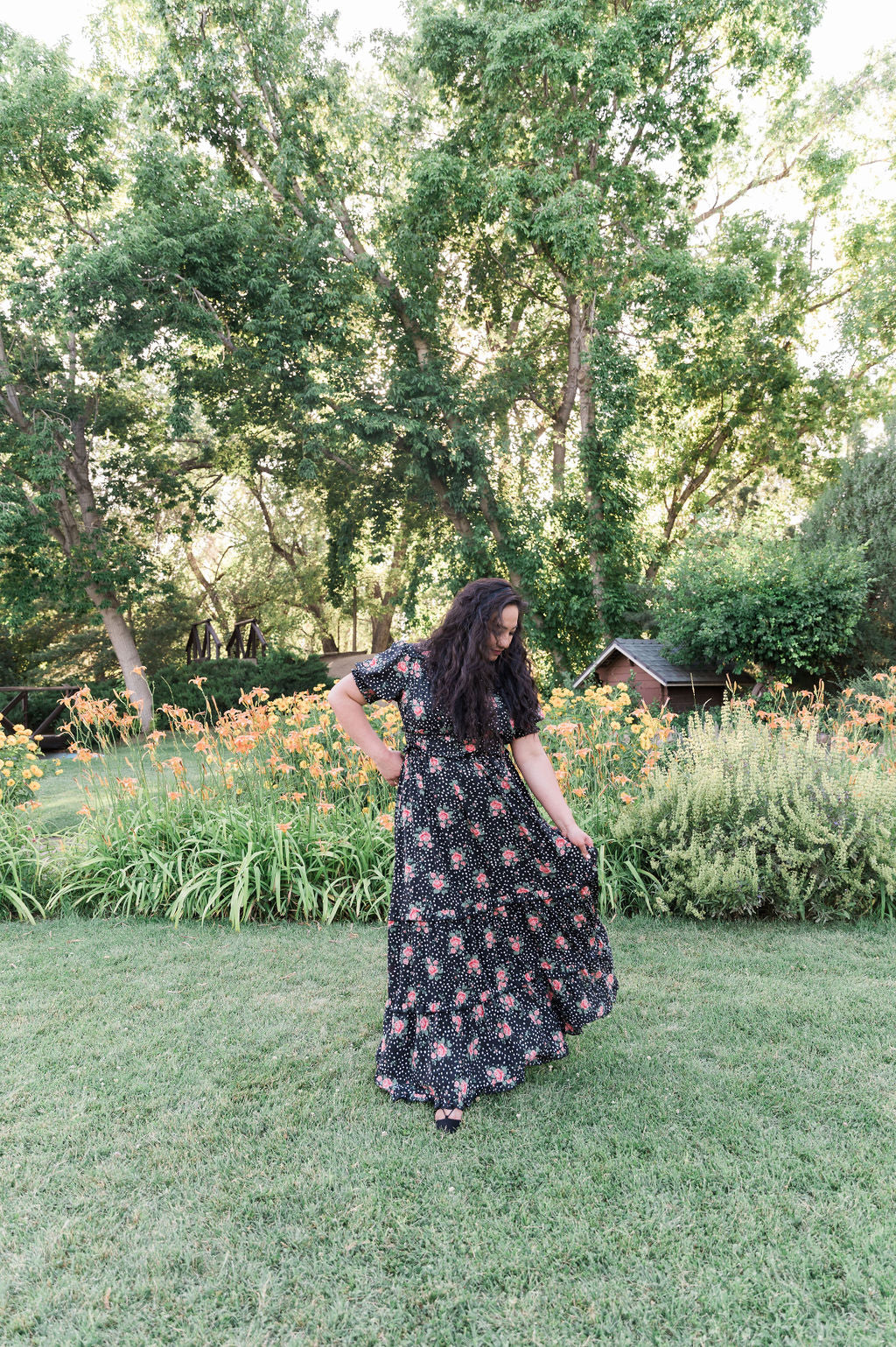 Sienna Black Floral Maxi Dress