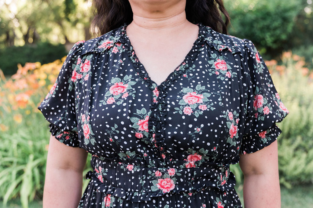Sienna Black Floral Maxi Dress