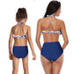 Ruffle Halter Blue Coconuts One Piece Swimsuit