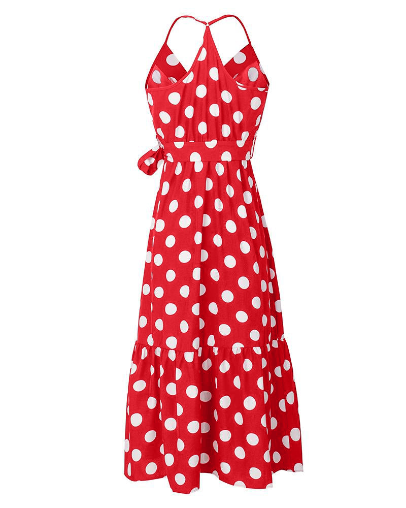 AMELLY POLKA DOT MIDI DRESS