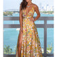 COCKTAIL FLORAL SPLIT MAXI DRESS