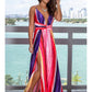 COCKTAIL FLORAL SPLIT MAXI DRESS