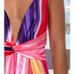 COCKTAIL FLORAL SPLIT MAXI DRESS