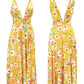 COCKTAIL FLORAL SPLIT MAXI DRESS