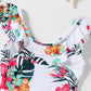 One Piece Ruffle White Floral Swimsuit