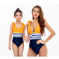 Color Block Yellow/Black One Piece Swimsuit