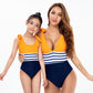 Color Block Yellow/Black One Piece Swimsuit