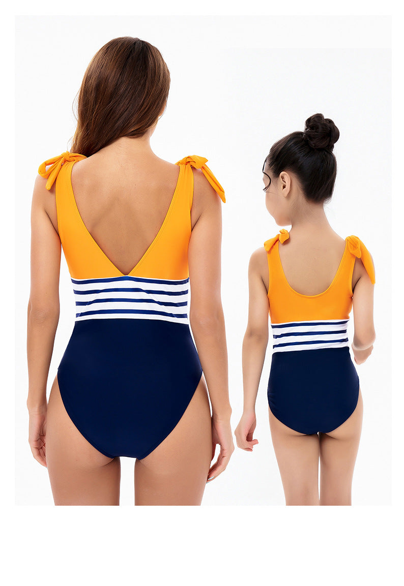 Color Block Yellow/Black One Piece Swimsuit