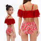 Off Shoulder 2-Piece Red Bikini Swimsuit