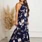 Marina – Navy Floral Backless Maxi Dress, photo 3 of 8
