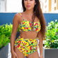 Women Strappy High-waisted 2 Piece Bikini Swimsuits