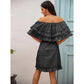 Pipa Off-Shoulder Ruffle Black Dress