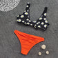 Women 2-Piece Bikini Swimsuit Orange/Black