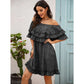 Pipa Off-Shoulder Ruffle Black Dress