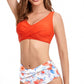 Mommy and Me 2 Piece Bikini Orange Floral Swimsuit