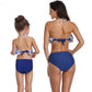 Ruffle Halter Blue Coconuts One Piece Swimsuit