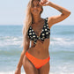 Women 2-Piece Bikini Swimsuit Orange/Black