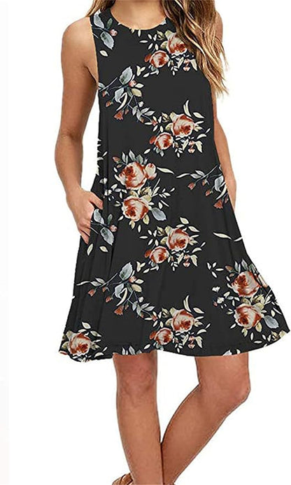 Lina Sleeveless Floral Women Mini Dress