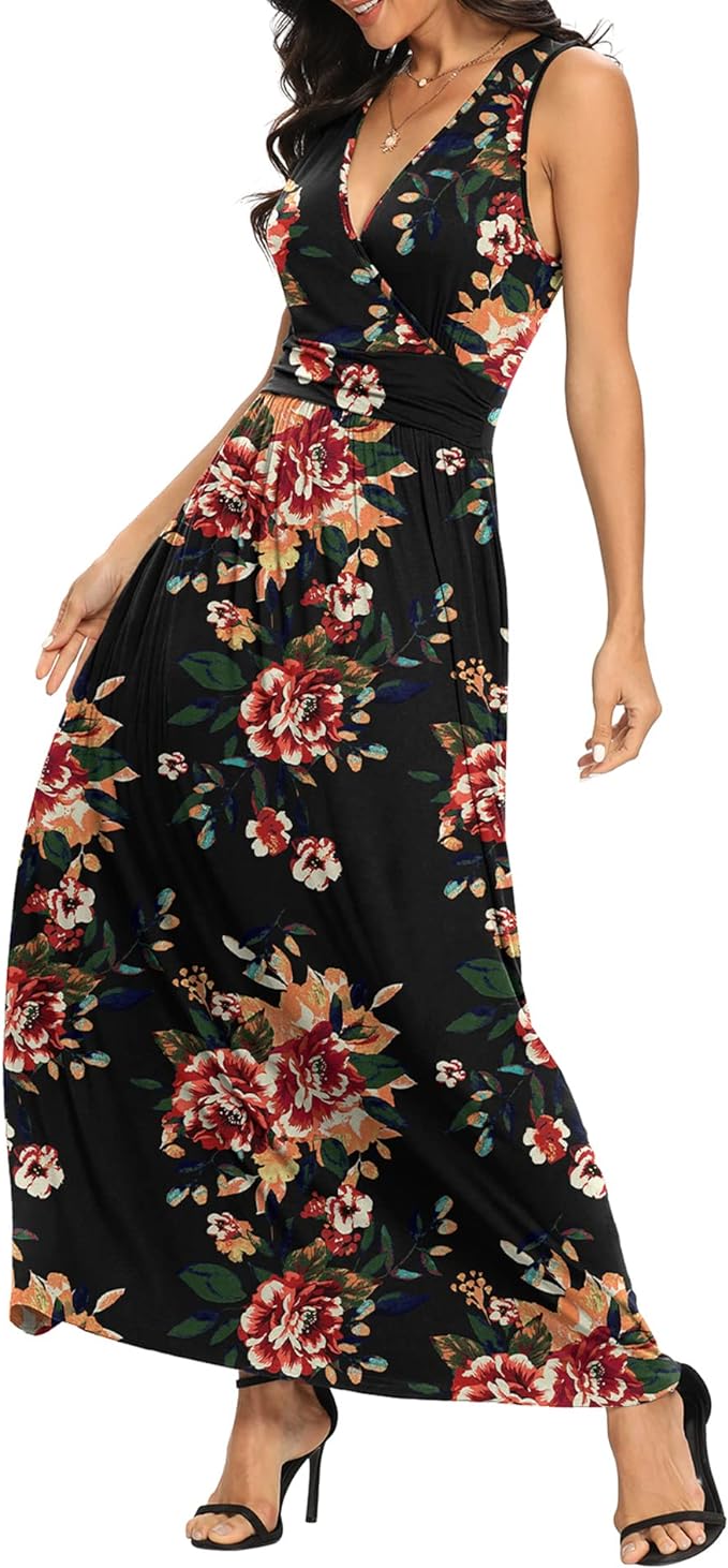 Sleeveless Women Floral Maxi Dress