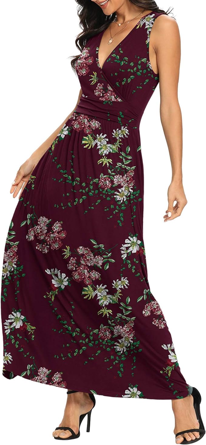 Sleeveless Women Floral Maxi Dress