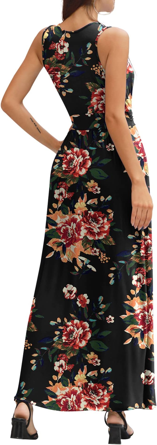 Sleeveless Women Floral Maxi Dress