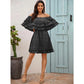 Pipa Off-Shoulder Ruffle Black Dress