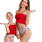 Mommy and Me 2 Piece Bikini Red Swimsuit