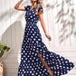Annabelle Polka Dot  Split Maxi Dress