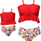 Mommy and Me 2 Piece Bikini Red Swimsuit