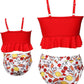 Mommy and Me 2 Piece Bikini Red Swimsuit