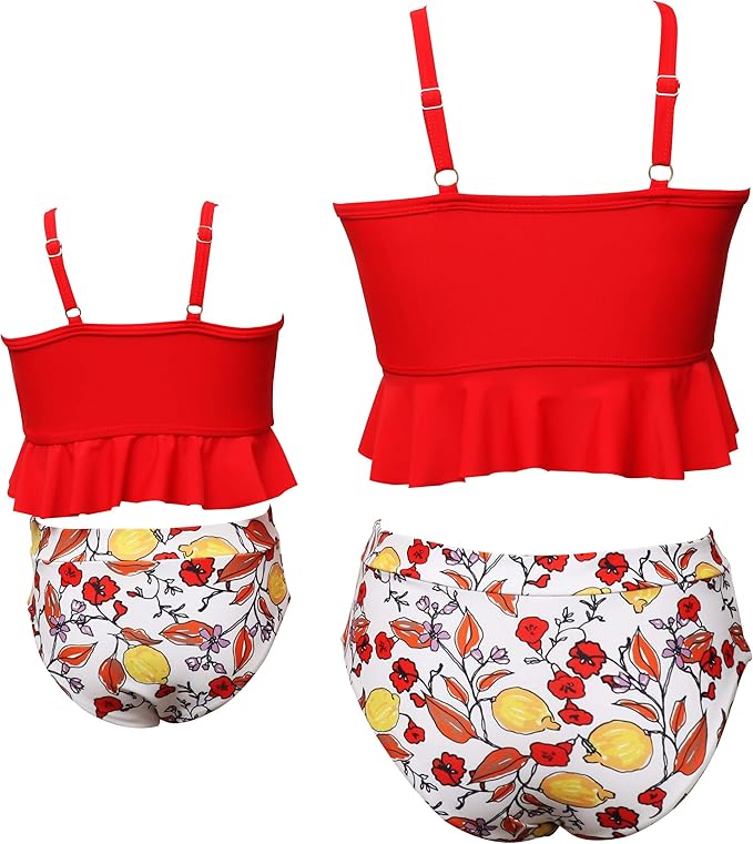 Mommy and Me 2 Piece Bikini Red Swimsuit