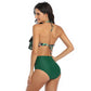 Mommy and Me 2 Piece Bikini Green Floral Swimsuit