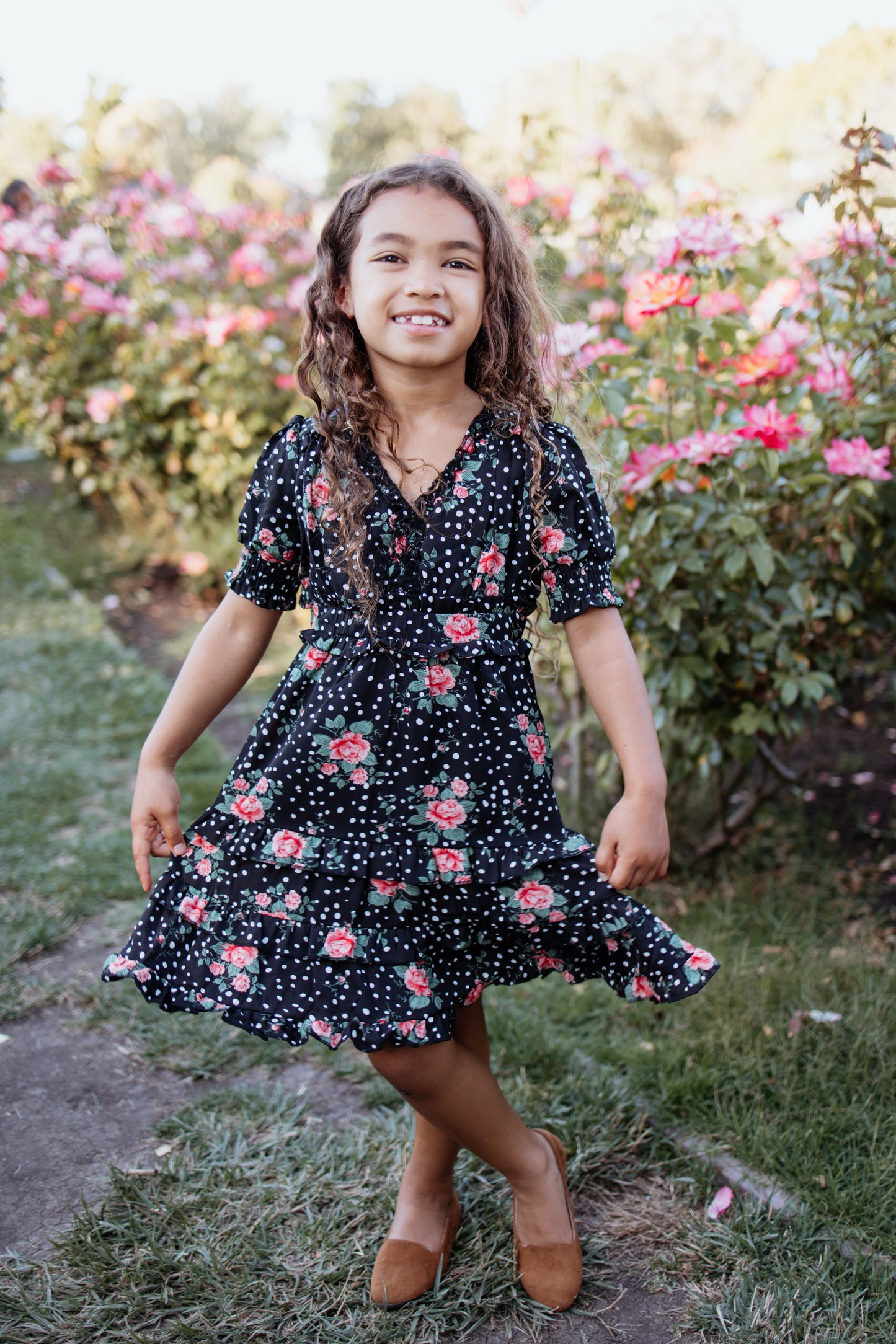 Sienna Black Floral  Maxi Dress Mommy & Me Matching Outfits (Final Sale)