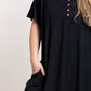 Women V-Neck Modal Nightgown Dress Black