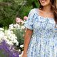 Verona Floral Blue Midi Dress