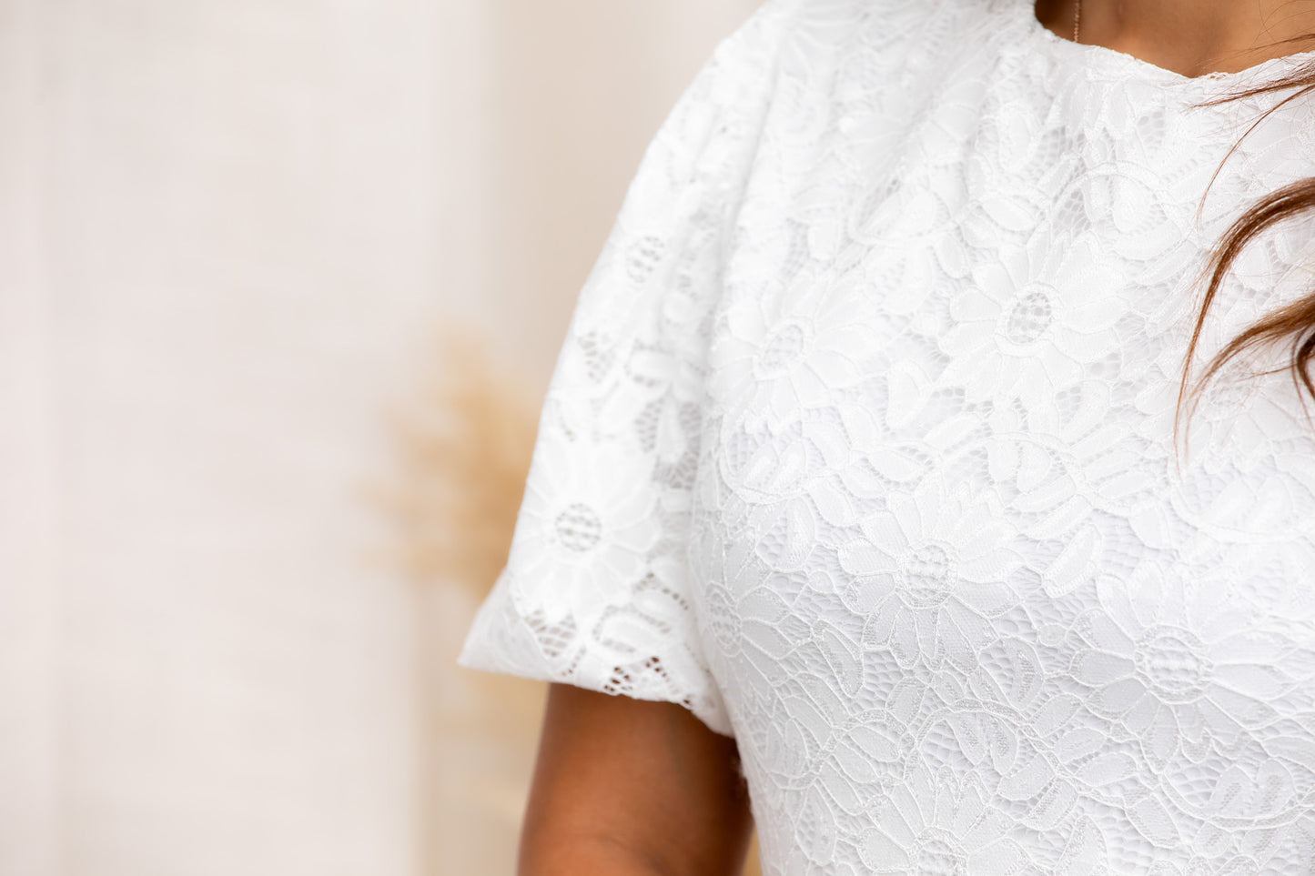 Myla White Midi Lace Dress